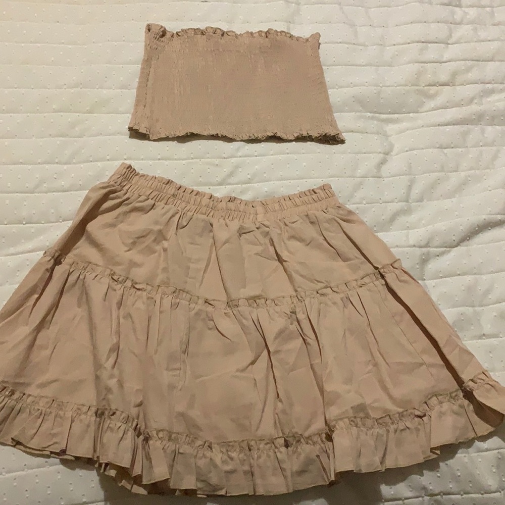 Two Piece Ruffle Skirt and Tube Top